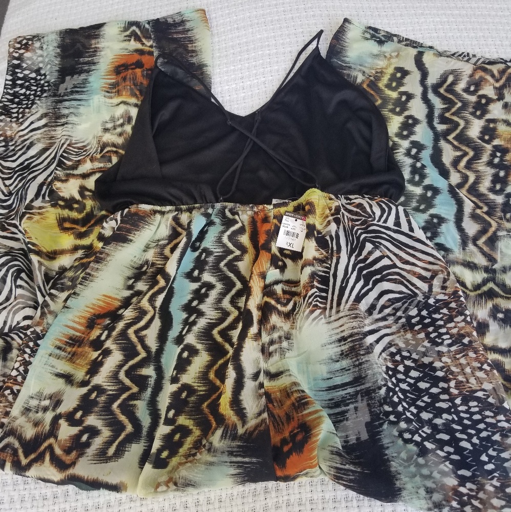 Cute sheer pant romper with built in shorts